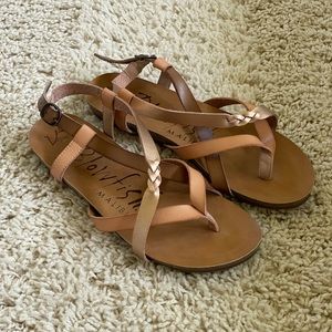 Blowfish Metallic Strappy Sandals -size 7